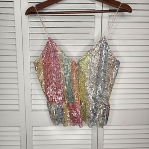 Multi-colored Sequin Top